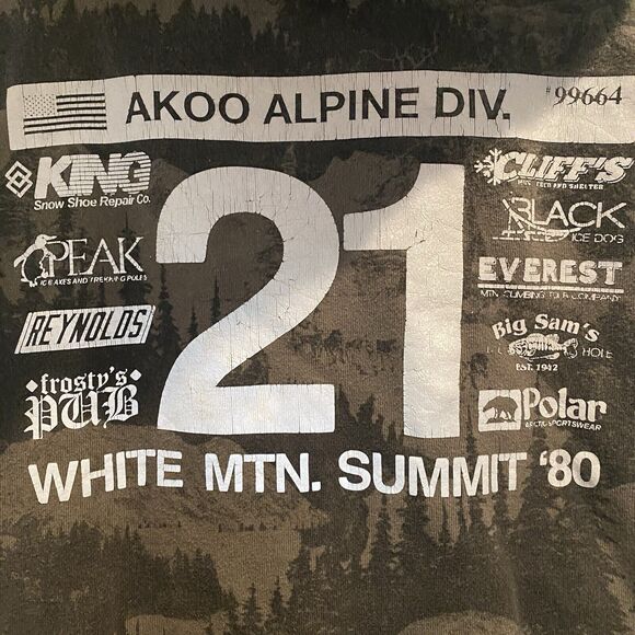 Akoo Brand Jacket Vest Men XXL Green Camo Full Zip White Mtn Summit 1980 #21 - Picture 12 of 16